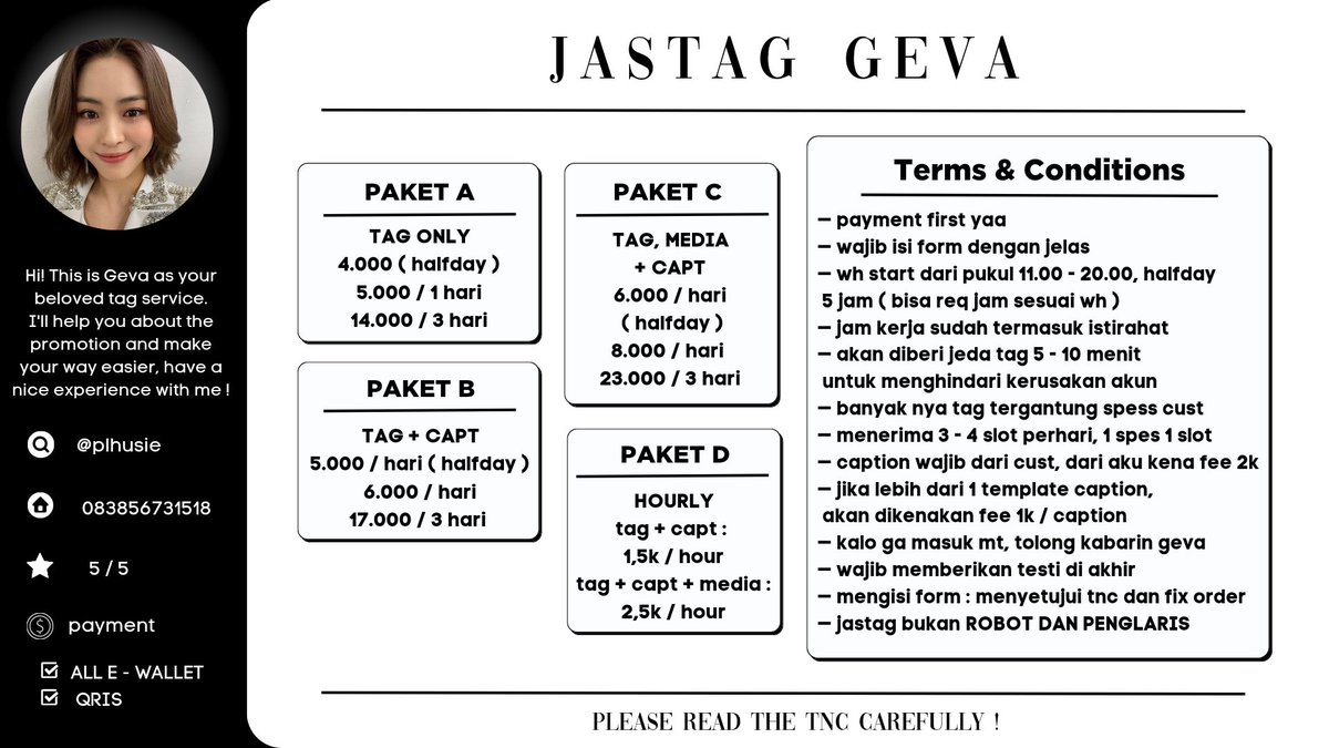 gevasite's tweet image. aku avail
ding - dong 𓂃݊ ׅ🔔ʾ ִֶָ. hi there, kakak butuh 𝙟𝙖𝙨𝙩𝙖𝙜 yang trusted 'n rajin? 𝐠𝐞𝐯𝐚 maju paling depan with so many loves! 🎀💬 jadi jangan ragu buat order di aku ya. hence, you can 𝙝𝙞𝙩 𝙢𝙚 𝙪𝙥 𝙤𝙣 {wa.me/6283856731518} fsr. ★