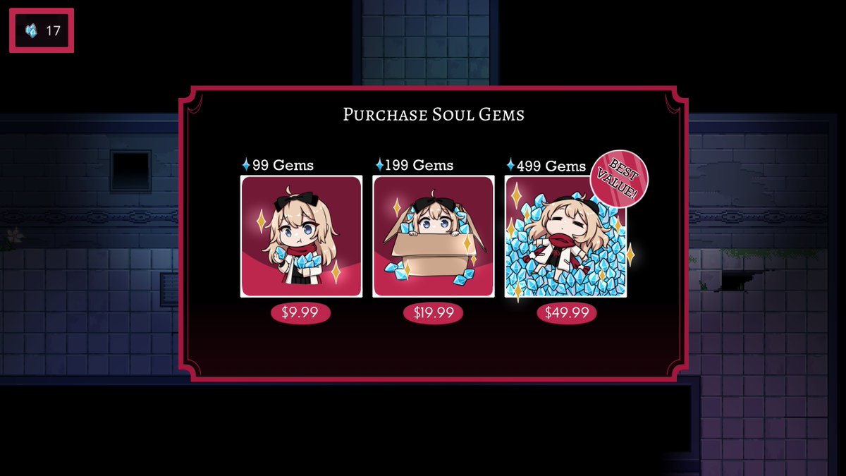 leef6010's tweet image. Since There's always another way™, we've decided the best way is by introducing a new in-game currency! 💎

Buy Soul Gems to gain access to the different puzzle solutions and endings, and to skip the difficult minigames! Coming Soon!

#indiedev #paperlily