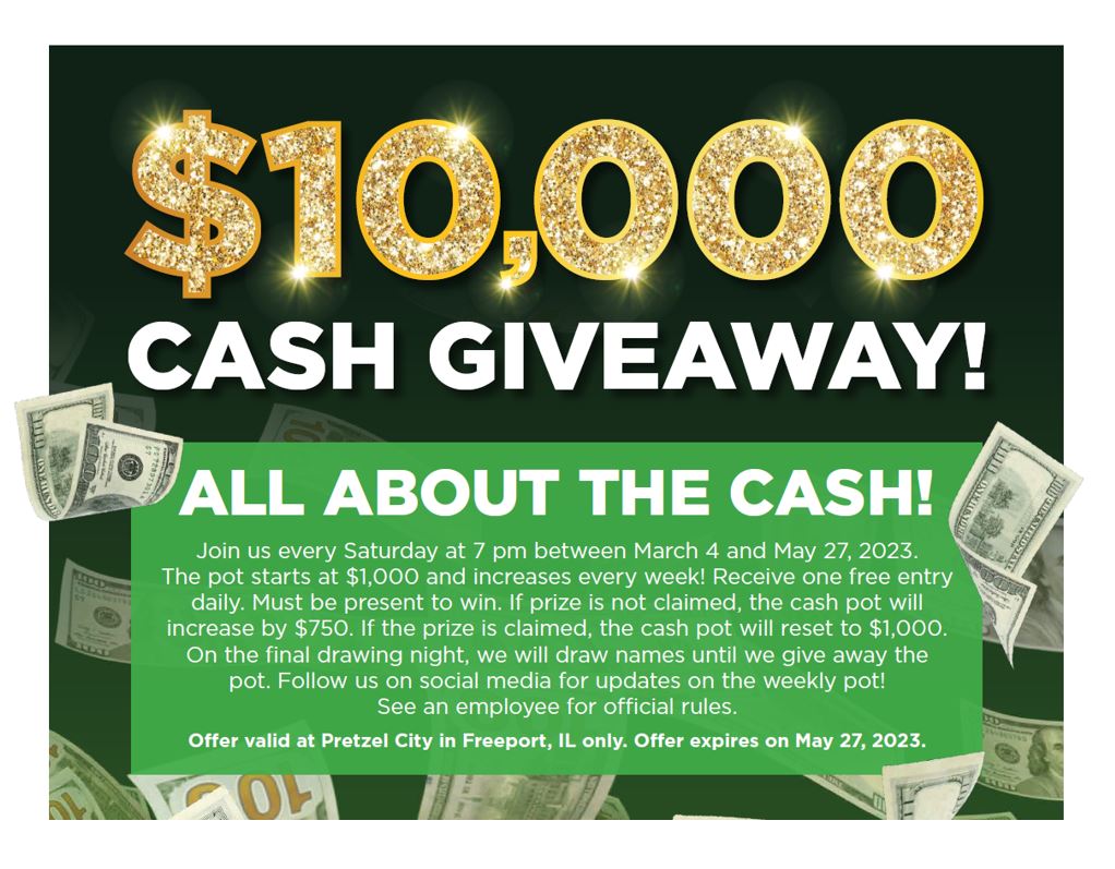 GEMGamingLLC's tweet photo. Pretzel City Pub in Freeport is rockin' the cash again tonight! The drawing is at 7PM, & $1,000 in CASH is up for grabs! You must be present to win, so get on in here! Will you be next? #LongMoney https://t.co/zK2G0Bidco