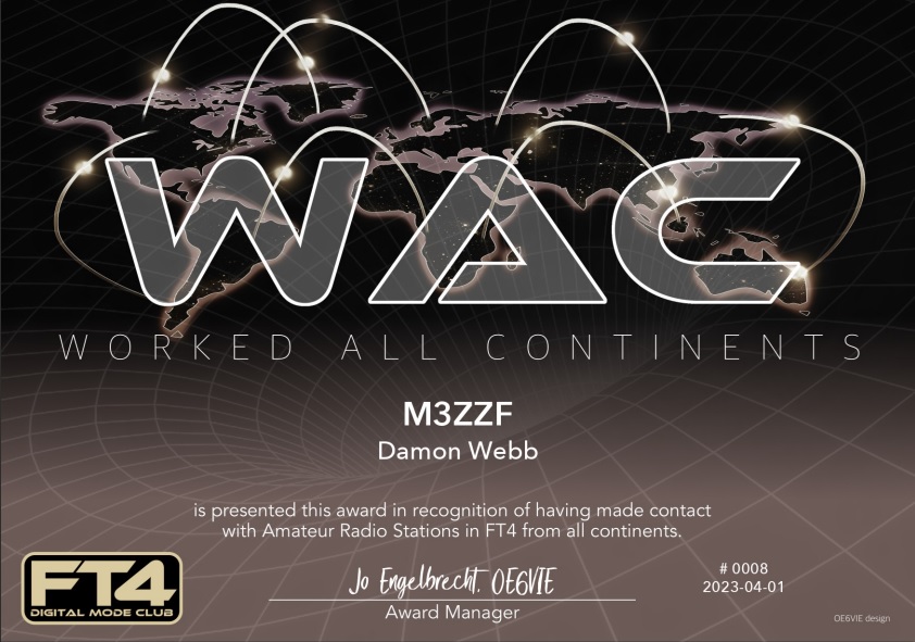 ukradiom3zzf's tweet photo. Thanks to the Managers of the NEW Group FT4DMC for these Awards &amp; to all those contacts making these possible 73's.
#hamradio #hamr #AmateurRadio #FT4 #FT4DMC #digimodes #UACC #awards #M3ZZF #thankyou https://t.co/pU5dxz0Fqq