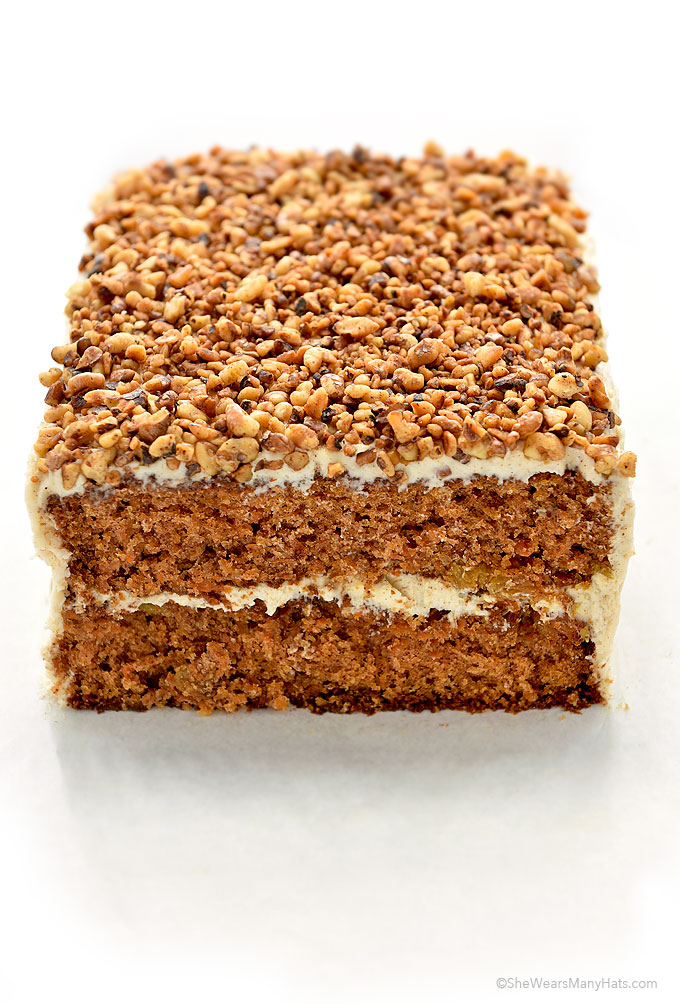 This easy carrot cake, which can be made in a 9x13 pan, is just what the Easter Bunny ordered. Carrot Cake Recipe shewearsmanyhats.com/carrot-cake-re… #cake #easter #carrotcake #cakerecipe