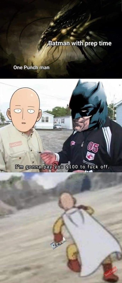 wicked_ninja123's tweet image. Unironically how Batman vs saitama would go