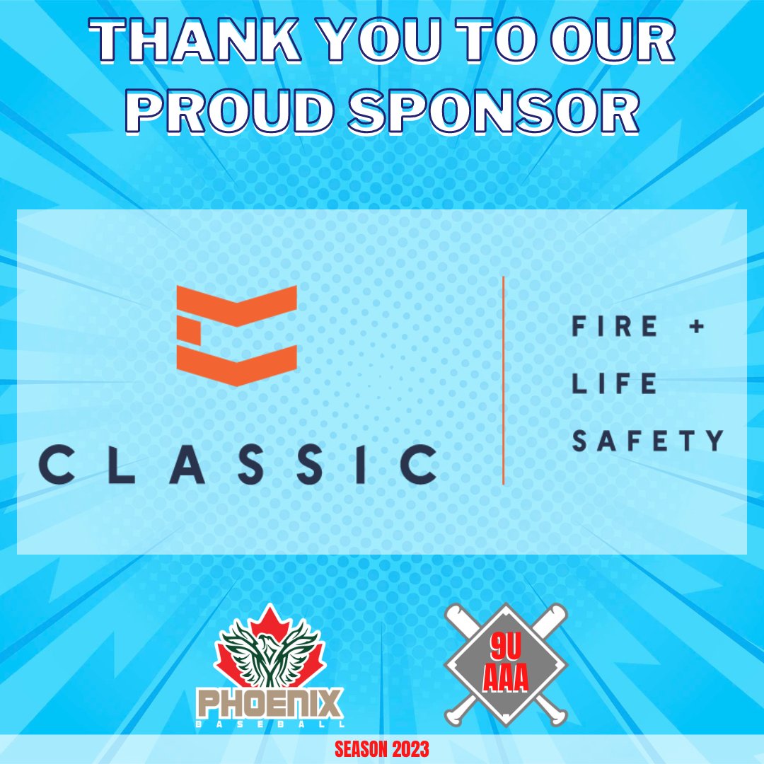 rhphoenix2014's tweet photo. Thank you to our proud sponsor CLASSIC FIRE + LIFE SAFETY for their support in our 2023 season
https://t.co/DN3yTzGtUM
If you would like to join our current sponsors in supporting our great team then please DM us
#9uAAA #9ubaseball #richmondhillphoenix #baseball #thankyousponsors https://t.co/V7y3C1cE83