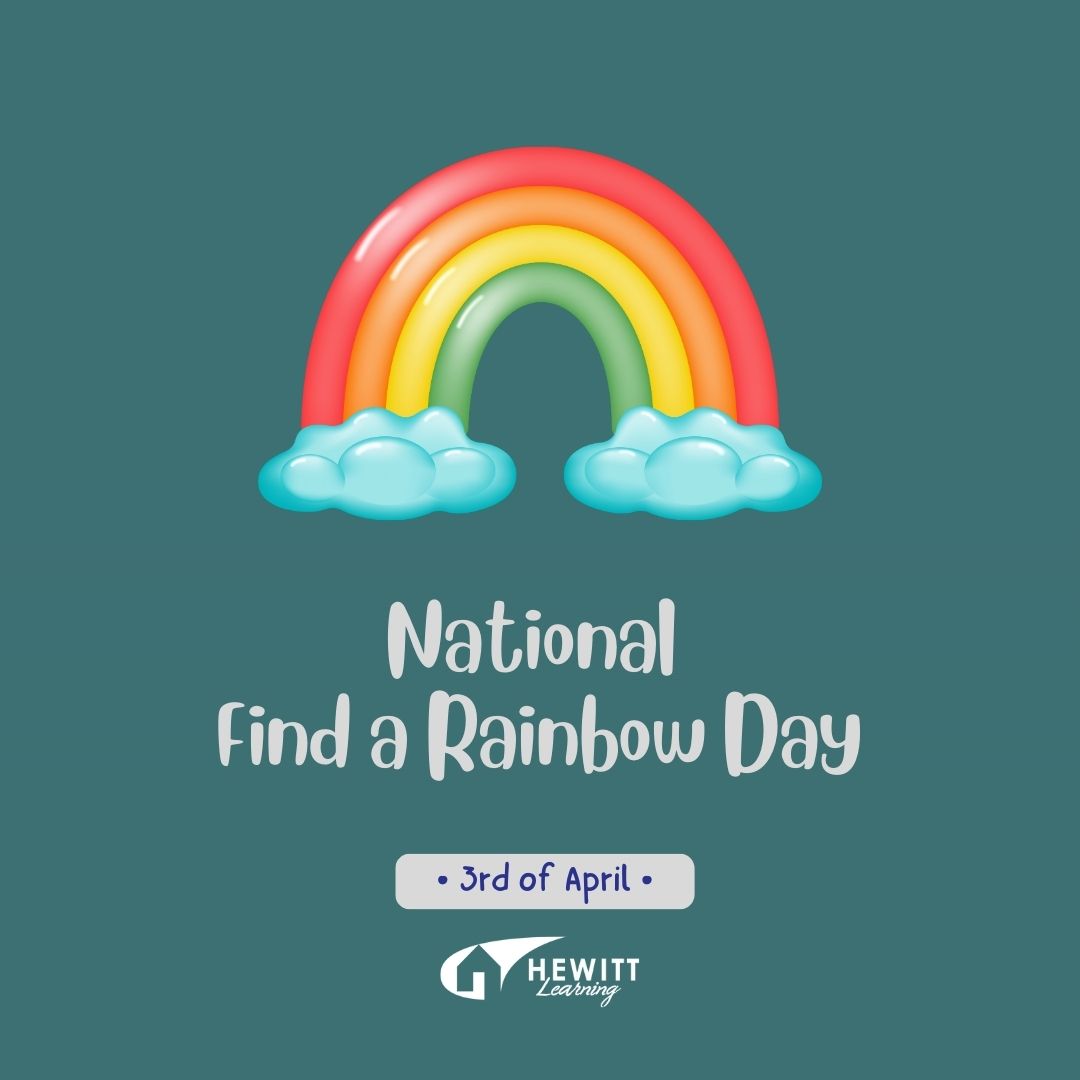 HewittOnline's tweet photo. Happy National Find a Rainbow Day! Did you know that finding a rainbow involves math? When there are showers nearby, simply look in the part of the sky opposite the sun at a 42-degree angle from your shadow; if there is a rainbow, that is where it will be. #MathIsEverywhere https://t.co/XxompMeDBj