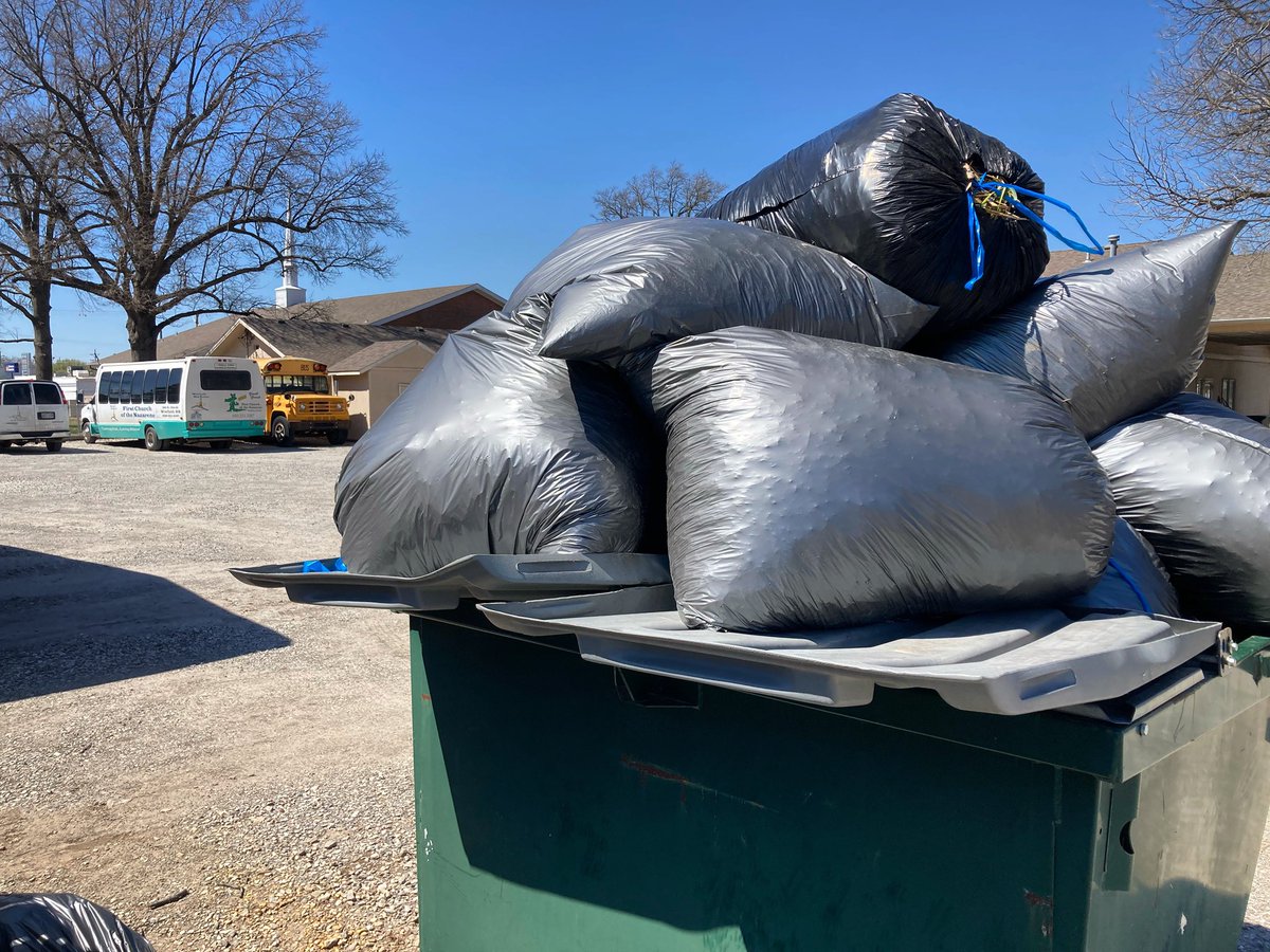 Winfield1stNaz's tweet photo. It might look like a dumpster, but it represents much more. This is the result of a busy church workday where volunteers willingly spent Saturday beautifying our church. THANK YOU to the many people who served. I can't wait for what the Holy Spirit has for us this Holy Week! https://t.co/m4McplpoXb