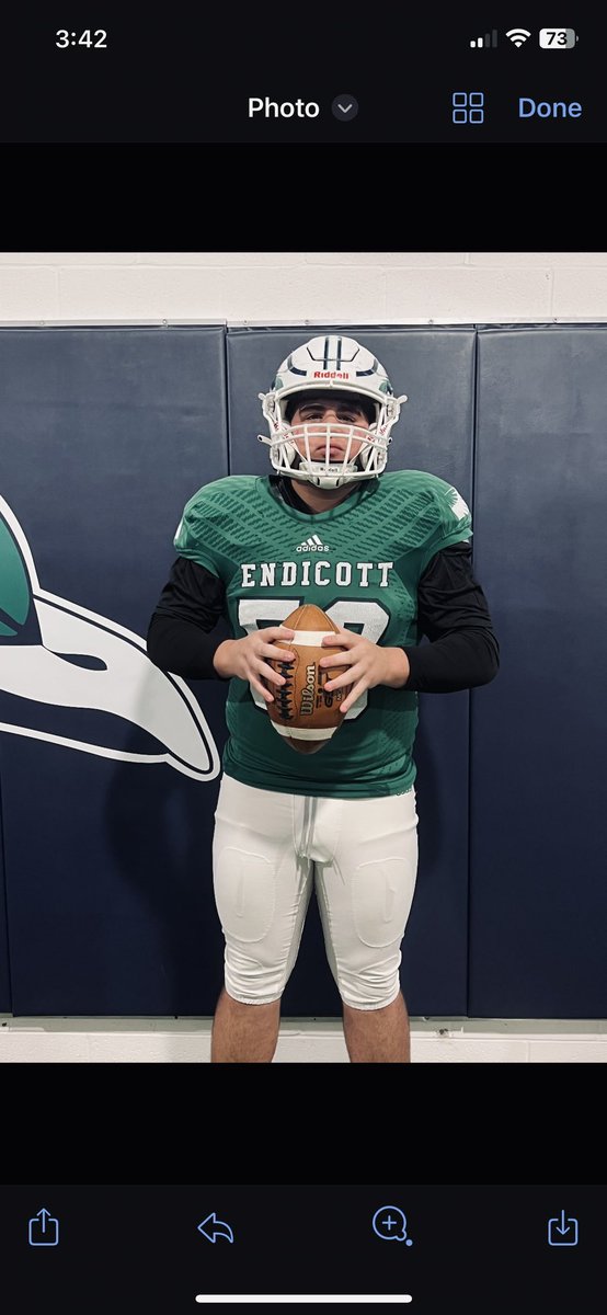 Blessed to receive my first offer to <a href="/EndicottFB/">Endicott College Football</a>. Had an amazing time at Endicott today. Loved the energy they brought at there 6:30am practice. Thank you to all the coaches and players. <a href="/CoachPopino/">Matthew Popino</a> <a href="/CoAcHKeLZZz3/">Markell Harrison</a> <a href="/DBP_Football/">Bosco Football</a> <a href="/CoachMcGonagle/">Paul McGonagle</a> <a href="/CoachSqualli/">Mehdi Squalli</a> <a href="/Cory_Gaff/">Cory Gaff</a> <a href="/coach_tad/">Tad Beuchert</a>