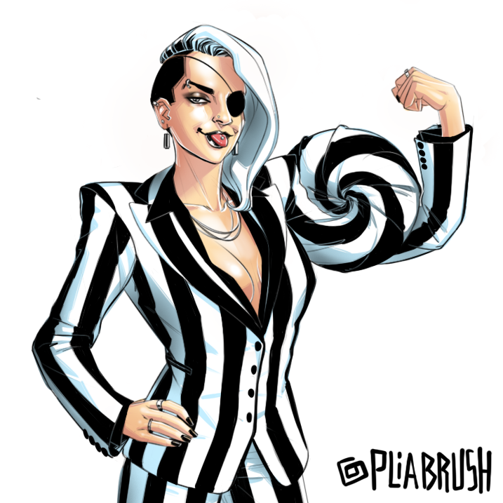 pliabrush's tweet photo. I'm sort of new around here and I'd like to introduce myself and my oc. I'm Pliabrush. This is Optica. She/he/they are very flexible. I hope you like her/he/them. 
🖤🤍🖤🤍
 #stretchyartday https://t.co/nuW6QMxu5f
