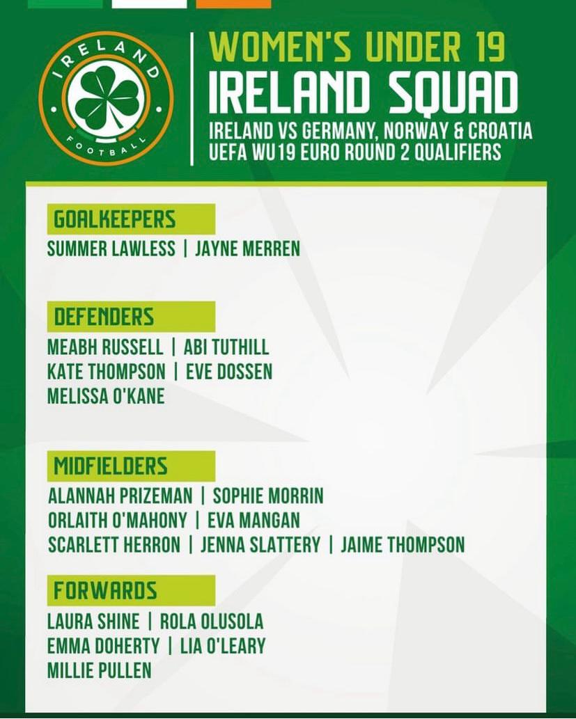 hitg_dawn2dusk's tweet photo. A massive congratulations to one of the players from the @HeadInTheGameIE Dawn Till Dusk game @summerlawless05 who has been included in the Ireland u19 for the upcoming qualifiers in Norway. 
We wish her the best of luck.....🙌🏽 https://t.co/QGVsxlqmDk