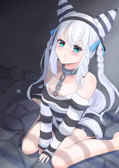 監獄のホワイトブリニャンいつか釈放されますように…#絵フブキ #ホワイトブリニャン 