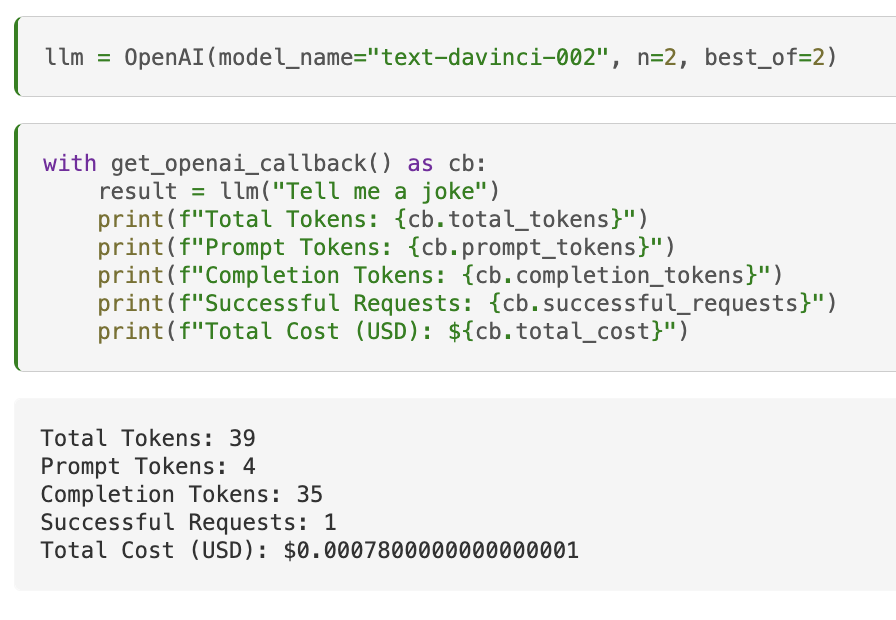 hwchase17's tweet image. Lots of great small features added over the past week
My favorites: improvements to OpenAI tracking to allow for cost tracking (@tim_asp) + number of successful requests (Jon Page)