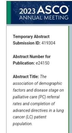 So happy that our two abstracts got accepted as first authors by #ASCO2023 Annual Meeting <a href="/RazanJaras/">Razan Jaras</a> ❣️
#PalliativeCare #Chicago #HealthDisparities