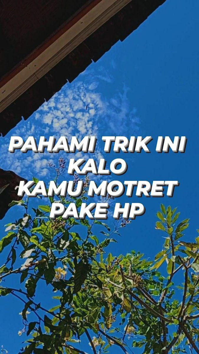 PAHAMI TRIK INI KALO KAMU MOTRET PAKE HP!

- A Thread -
