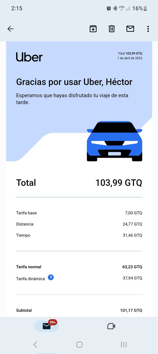 foodkool's tweet photo. @Uber le roba a uno
Pero un vehiculo y me tiro Q53.00 cosa quw estube de acuerdo pero al finalizar el viaje el cobro es de Q103 y en el recibo nunca detalla los Q53 antes registrado esto es un robo todo ppr pagar con targeta de credito https://t.co/ptL0TzO7OC