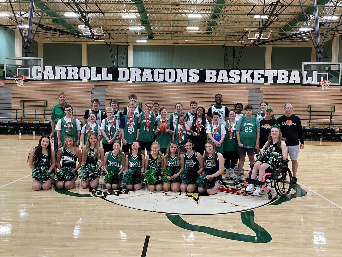 DragonsSOTX's tweet photo. It was a great morning of basketball with our athletes and the Varsity Dragons Basketball Team! So proud of our athletes! @LadyDragonBKB @CarrollDragonBB @Carrollisd @CISDSpProg https://t.co/4q9q5qKoQK
