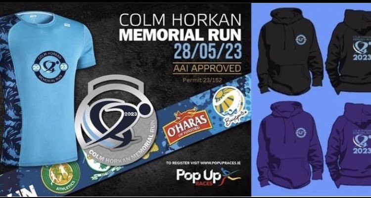 CharlestownGAA's tweet photo. For the third year in a row @east_mayo @CharlestownGAA are coming together for the annual Colm Horkan Memorial Run. It will take place on Sunday 28th May in Charlestown Sarsfields GAA.
For more details and to register visit https://t.co/HVK3yRqPqH https://t.co/eLQ4EF8jEL