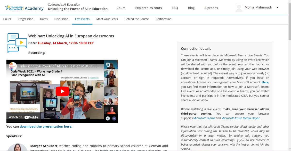 mannou77's tweet image. Online session as study group from Tunisia to learn about AI with @CodeWeekEU
#unlockingAI
#CodeweekunlockingAI
@abfromz