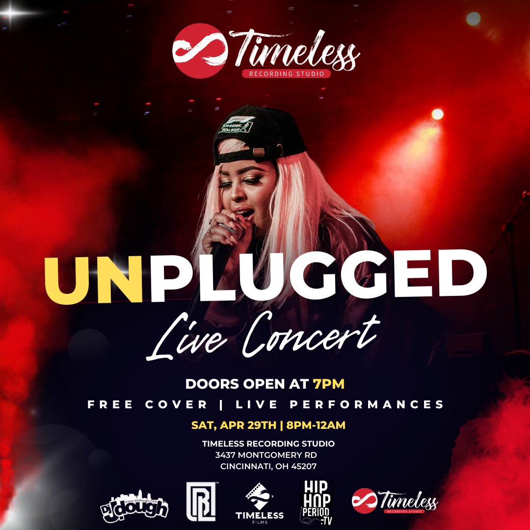 TimelessRStudio's tweet photo. We are excited to announce our new event, "Unplugged." 🔌 This is an opportunity for artists to showcase their performance skills. Tag 10 artists you feel will set it off 🔥! 

#artistshowcase #hiphopshowcase #randbshowcase #openmic #songwriters #musicproducers #timelessrstudio https://t.co/cvTARrL0wx