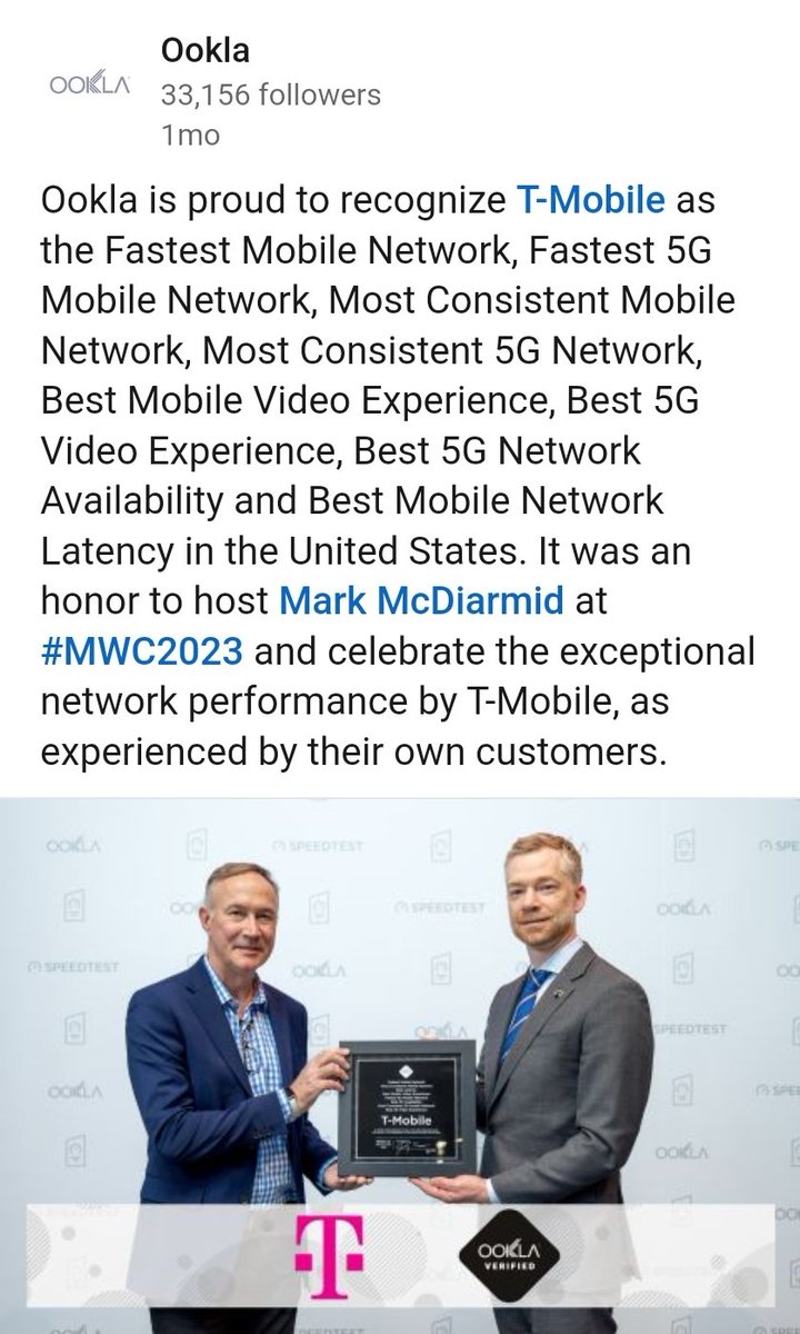 Another reason why T-mobile ranks supreme in the industry #tmobileisthebest #consistent #1