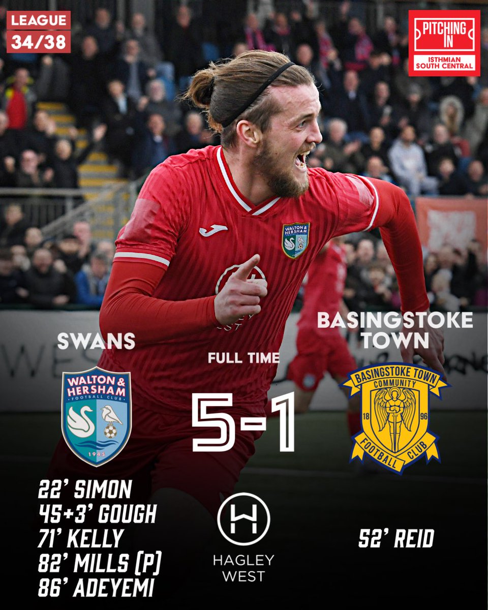waltonhershamfc's tweet photo. An utterly ruthless performance from the Swans spells a club record 14th straight win in front of a record 1651 crowd to send the Swans top for the first time this season 🙌

Four games to go. 

#SwansRise 🦢 https://t.co/DQTlQDDjwR
