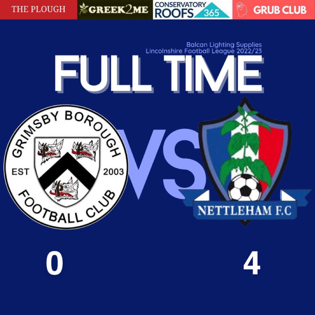 NettlehamFC2's tweet photo. FT in Grimsby and the Nettles take all 3 points. Great performance from start to finish. 

Goals coming from @RBeaumont9, @J_Cairns1, @lucas_hobson and an own goal. 

#UTH 🟡🔵 https://t.co/NxoPUrDWA9