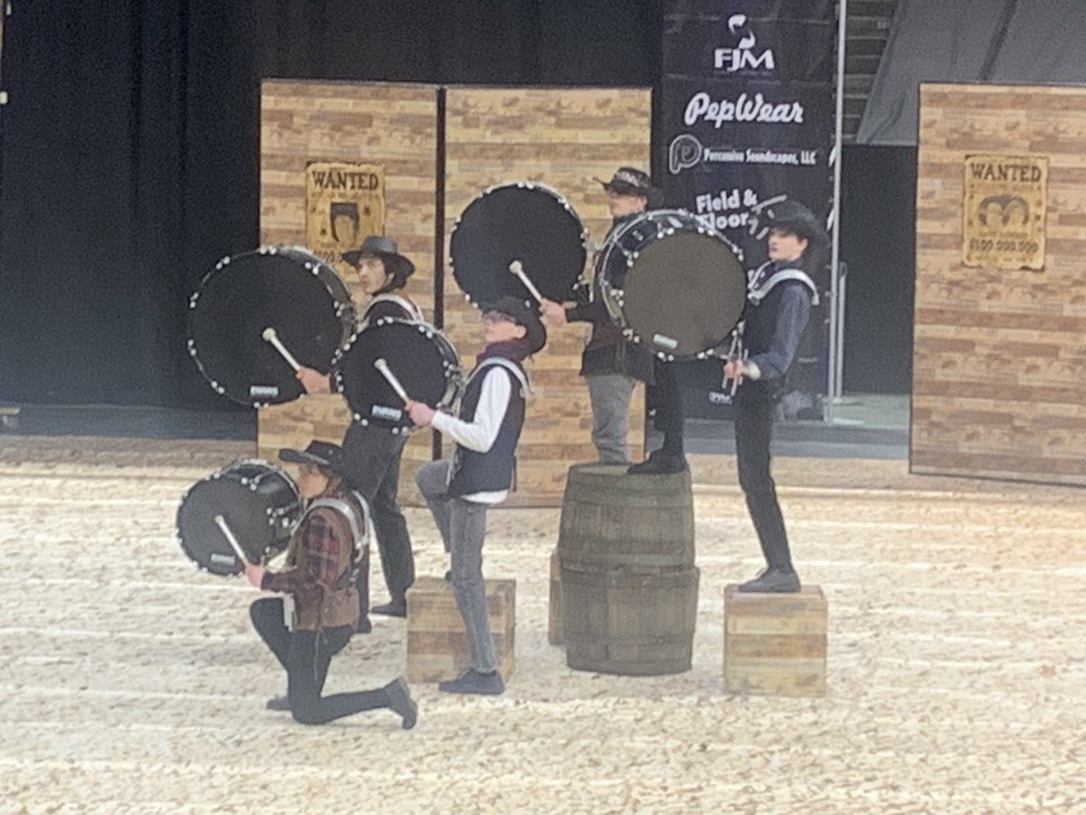 r8escjohn's tweet photo. Mater Dei HS Winter Percussion starts us off in PSA wit their ‘Wanted’ show 🤠🤠🤠🤠🤠😎🥁😎🥁😎
#indianapercussion #ipastatefinals #kidsBeingAWESOME #ipastate2023 https://t.co/BIqU3fLx9F