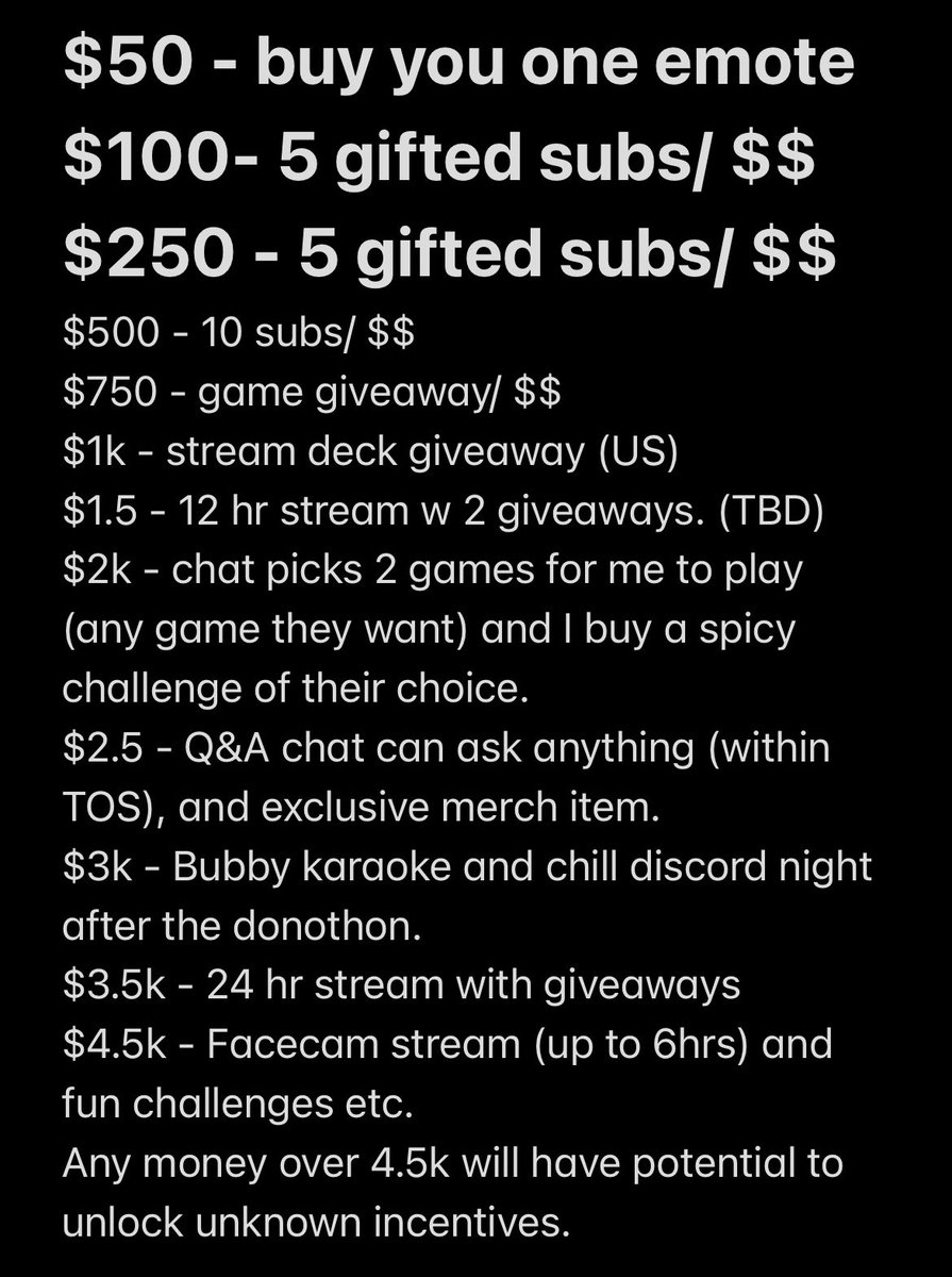 Bubblez_1028's tweet photo. 3 year celebration uncapped donothon to get a PC!! Will be starting tonight as soon as I get home 6-8pm CST. All money raised will go towards this pc https://t.co/q325eizloz and any extra will go towards monitors, mouse and etc. Thank you in advance for the wonderful 3 years on twitch. I love you all very much and can’t wait to continue this beautiful journey. I’ll post the live link an hour before I get on. Incentives are below I wanted to make a flyer but life’s been so crazy/busy all I could do is write it up in the notepad.