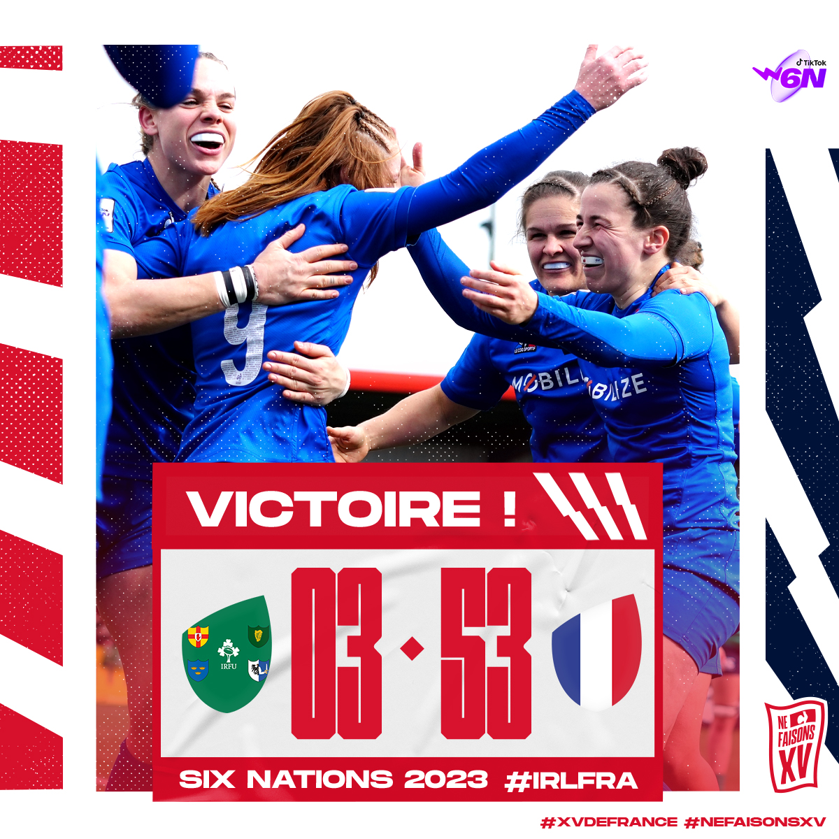 FranceRugby's tweet photo. 😍🔥 Un 𝒕𝒓𝒆̀𝒔 𝒃𝒆𝒍 𝒂𝒑𝒓𝒆̀𝒔-𝒎𝒊𝒅𝒊 à Cork ! 
#IRLFRA #XVdeFrance #NeFaisonsXV #TikTokW6N https://t.co/dLcdJ5lEip