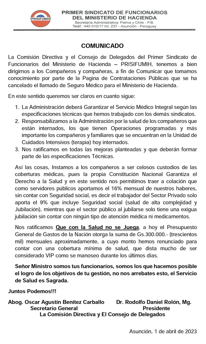 Con la Salud no se juega. Juntos Podemos!!!