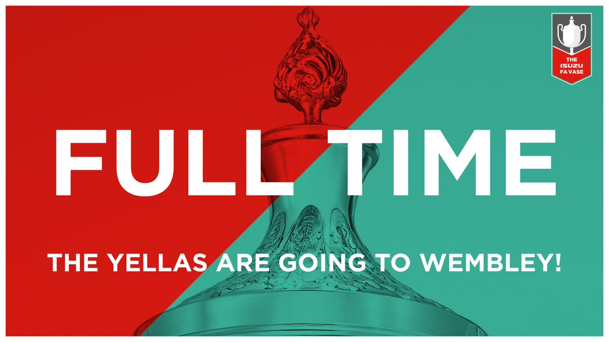 FULL TIME - THE YELLAS ARE GOING TO WEMBLEY 😍

#WeAreAscot #UptheYellas #FAVase