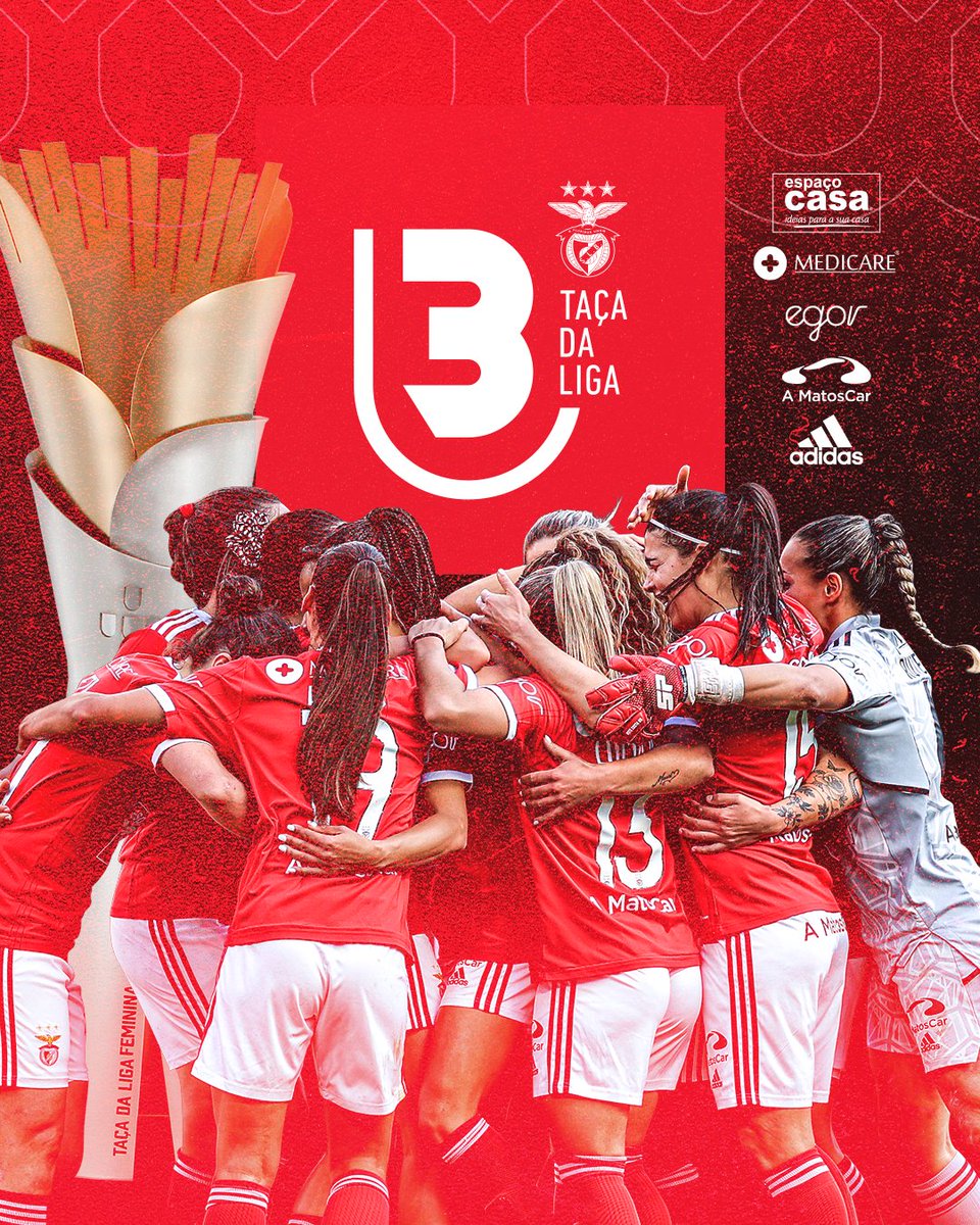 SLBenfica's tweet photo. 🏆 A 𝗧𝗔𝗖̧𝗔 𝗗𝗔 𝗟𝗜𝗚𝗔 É NOSSA!

#TaçadaLigaFeminina #SLBenficaFem

#LojasEspacoCasa #Medicare #Egor #AMatosCar @adidasfootball https://t.co/X6mjcFGhqz
