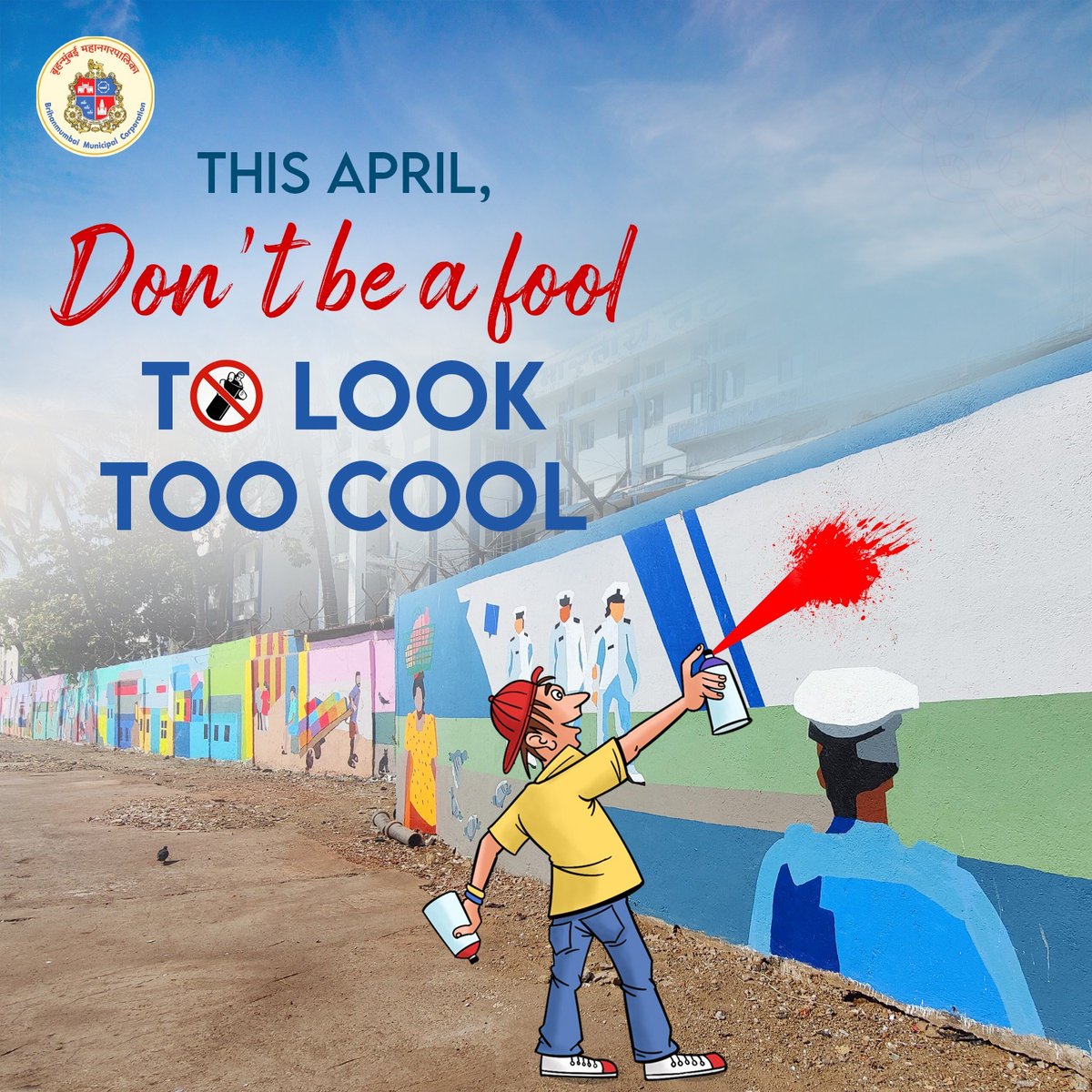 mybmc's tweet photo. Defacing our own city won't make us look cool.
Let’s all contribute to preserving the beauty of our city.
#MyCityMyPride #BeautifulMumbai #Mumbai #MyBMC https://t.co/dzW5PEyj6U