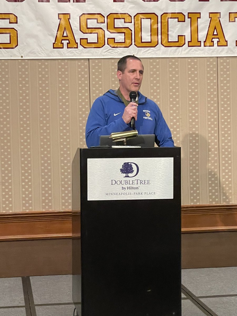 Congratulations to one of my best friends Coach Brad Wendland on receiving the Cal Stoll award for courage last night at the MN Football Coaches Clinic!  <a href="/WasecaFootball/">Brad Wendland</a>