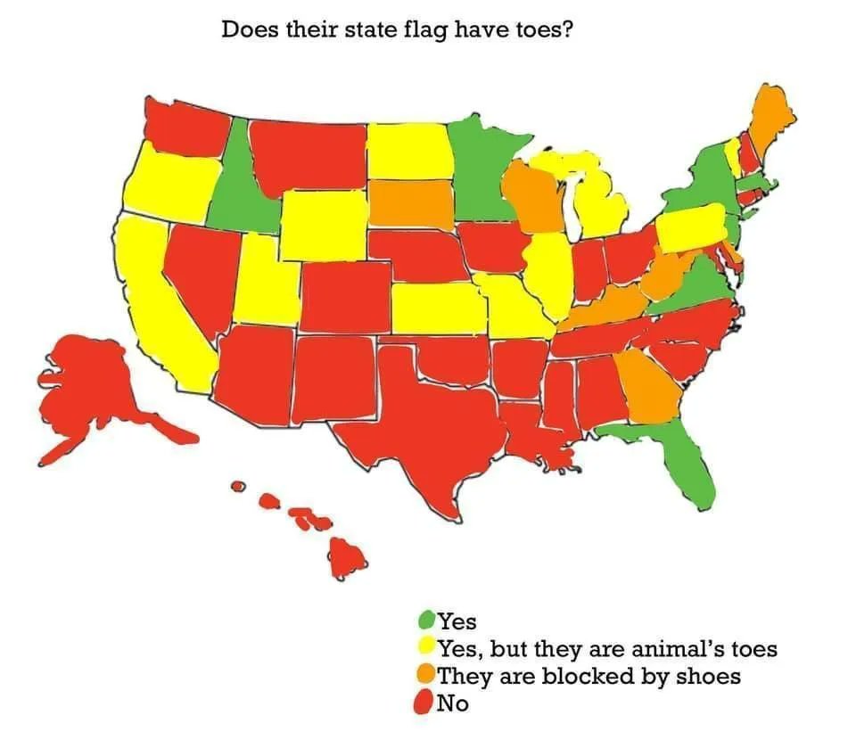 Does their state flag have toes?