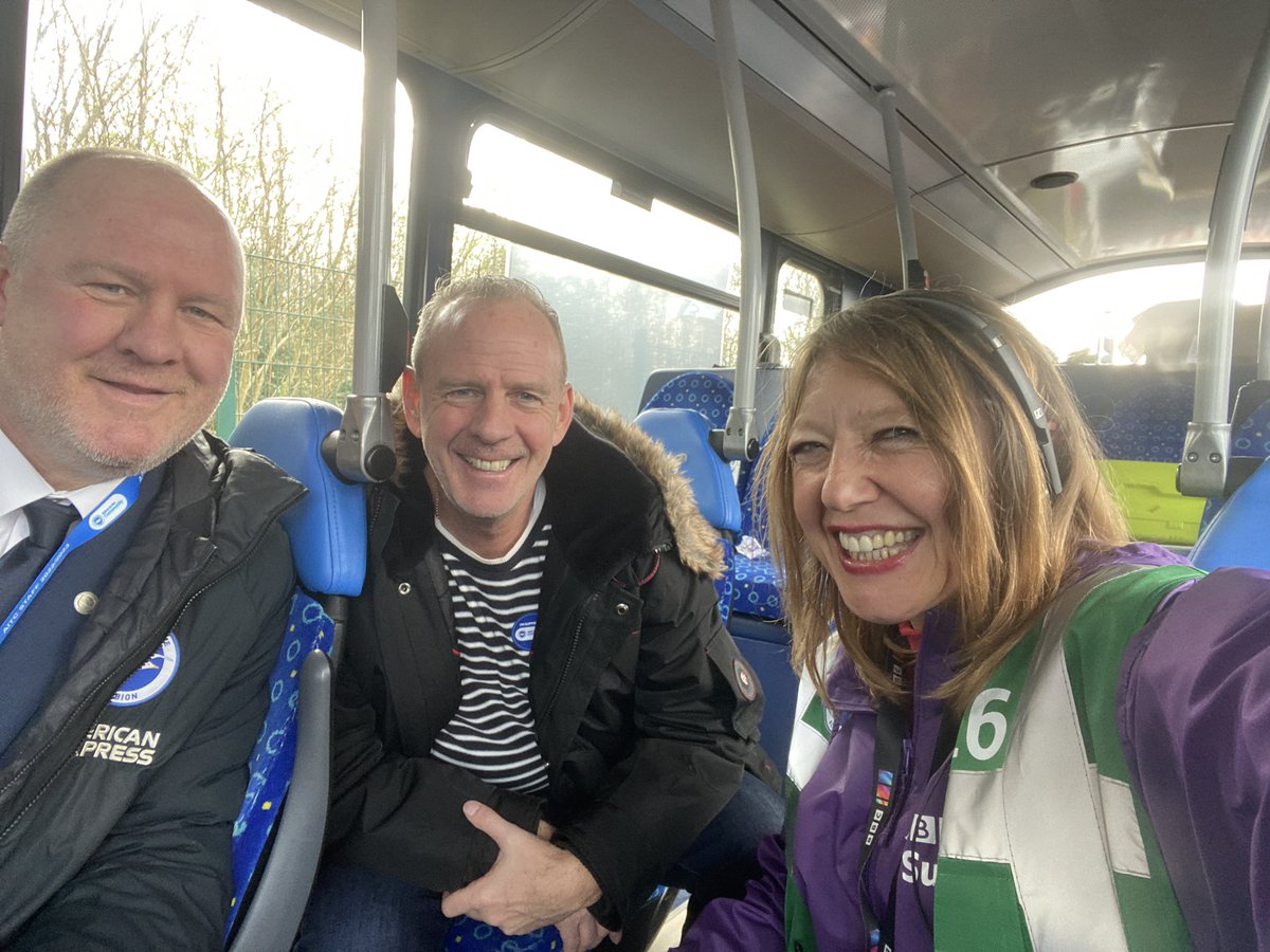 BBCSussex's tweet photo. Brilliant day at @OfficialBHAFC for @albioninthecomm Fans flooding in for 3pm kick-off between Seagulls and Bees. @OBrienKrystyna chatted with @FatboySlim, Guy Butters, @barkaw , @johnnycantor_ and Mike Doyle about Albion in the Community’s match day takeover https://t.co/6eepM0Azgl