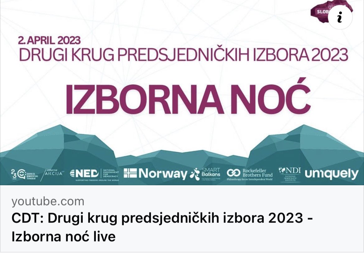 DamarInstitute's tweet photo. Kako protiče izborni dan?
Kakav je odziv birača?
Da li vam i ko plasira dezinformacije?
Koji su rezultati izbora?

📍YouTube kanal CDT CrnaGora.

Izborni dan: 
https://t.co/X0AJFmsjaj

Izborna noć:
https://t.co/q6ETGr9KFp

Vidimo se u nedelju!🙌 https://t.co/WNj5mfainA