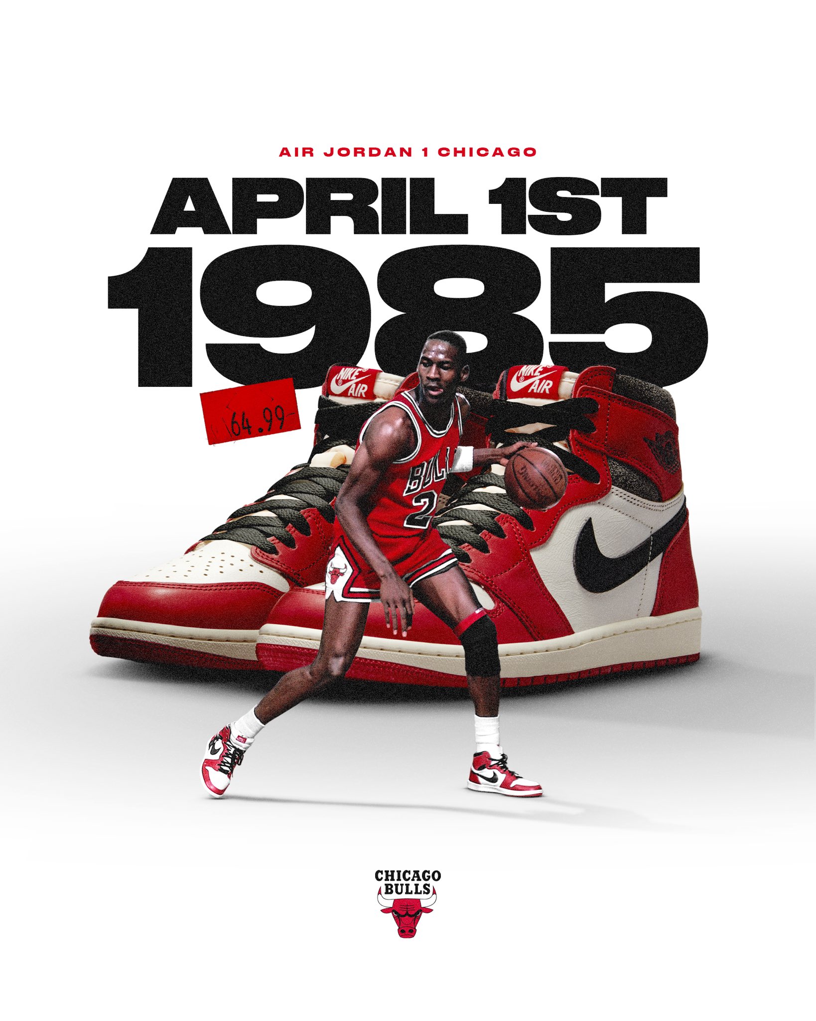 Chicago Bulls on X The shoe that started it all. 38 years ago today the iconic Air Jordan 1s went on sale to the public. Retail price 65 https t vixrjtqnIS X
