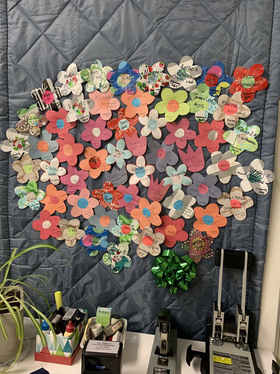 SqueekyJoe's tweet photo. @argrenier I did EMDR to help with the PTSD. I write in a gratitude journal every day. I try to take time off of work and do some kind of movement like a sun salutation every morning. Last year, I started cutting out flowers for each case I won. It helps. https://t.co/76pyRqLCWQ