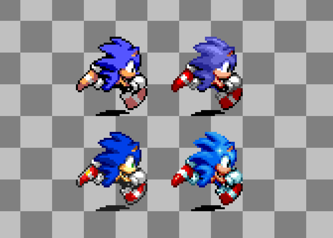 hut on X: same sprite, different styles part 7 - sonic edition   / X