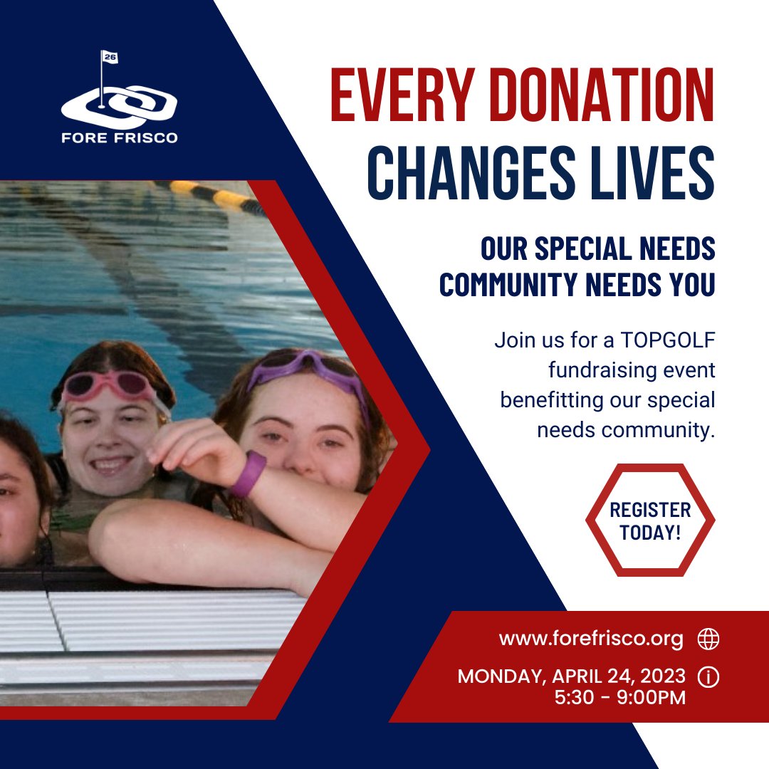 ForeFrisco's tweet photo. Have you gotten your ticket yet for our Top Golf fundraiser on April 24th from 5:30-9:00 p.m. at Top Golf Frisco? Don't miss out on this fun event that benefits families with special needs in Frisco. Register and donate now: https://t.co/kjvw94cYpw. #GetYourTicket #TopGolf https://t.co/kpzYh6gMSv