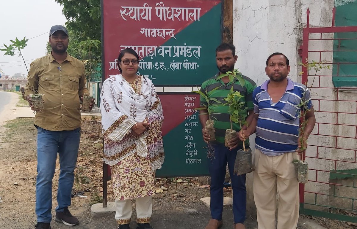 PoshanAbhyanJMT's tweet photo. विभिन्न आंगनबाड़ी केंद्र मे पोषण पखवाड़ा का आयोजन किया जा रहा है।इस क्रम मे वन विभाग के सौजन्य से फलदार/औषधीय पौधो हरे,बेहरा,अर्जुन,सिमल,कुसुम,जामुन आदि को आंगनबाड़ी केंद्र/कस्तूरबा विघालय आदि मे बच्चो द्वारा लगाया गया@MinistryWCD @PoshanAbhiyaan @JharkhandPoshan @Dist_Admin_Jmt https://t.co/RlKr4LaSnl