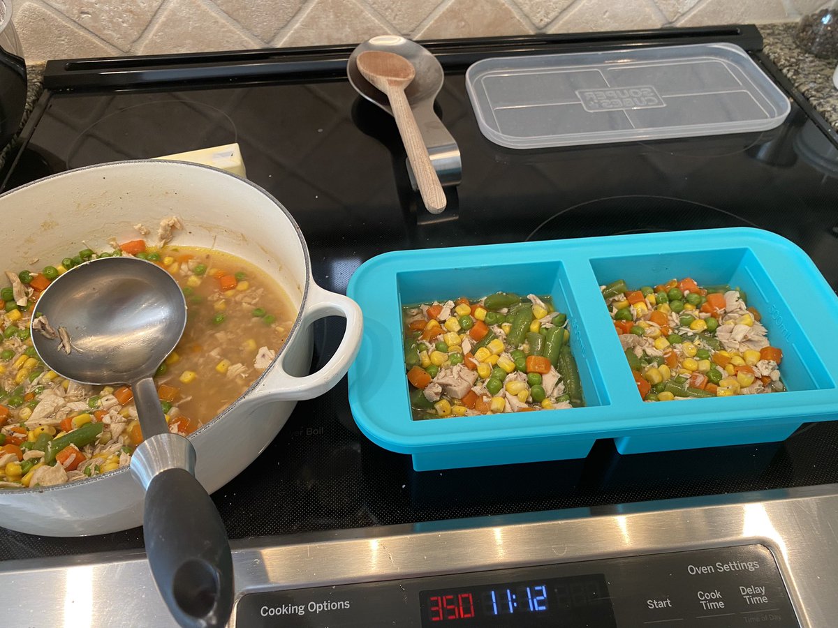 <a href="/SouperCubes/">SouperCubes</a> are genius, esp for single adults!! I’ll freeze these now and then add cream when I’m ready to eat. Voila! Creamy chicken &amp; veg soup.