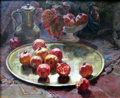 artistmashkov's tweet photo. Still life with pomegranates, 1937 #mashkov #postimpressionism https://t.co/SOKST4Tx8r https://t.co/k3uZm0xDbn