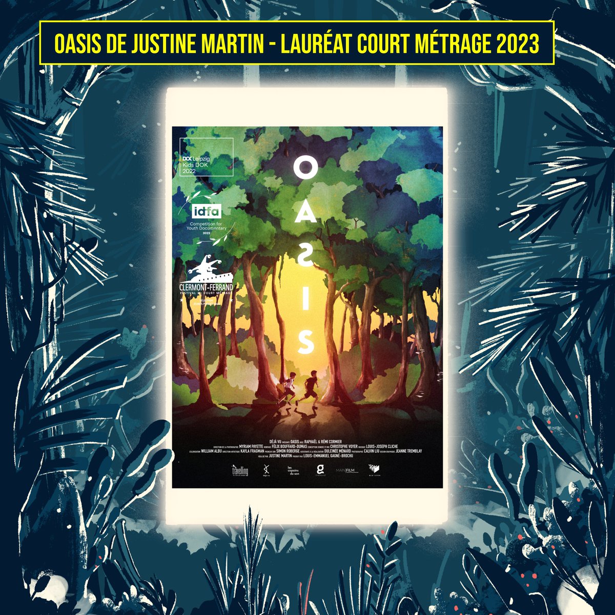 PCCQ_CineQC's tweet photo. 🏆 LAURÉAT COURT MÉTRAGE 2023 🏆
OASIS de Justine Martin!
C'est la première année qu'un court métrage est récompensé au #PCCQ, un innovation rendue possible en collaboration avec @pleinsecrans !
Bravo Justine! https://t.co/rH8dsFXn5g