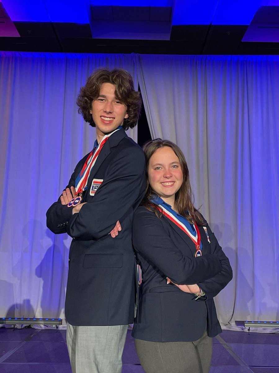 KarnsBeavers's tweet photo. Congratulations to our KHS TSA Teams!  Eli Hicks and Meredith Morgan outgoing TN TSA outgoing President and Secretary. 
We also placed in the following categories!
* 1st Place Chapter Team
* 3rd Place Tech Bowl
* 2nd Place On Demand Video
* 1st Place Debating Technological Issues https://t.co/Wc1sURY74o