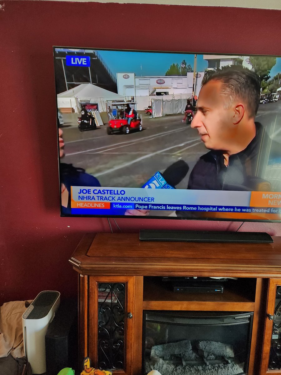 When @WFOJoe shows up on the local TV channel @KTLAWeekendAM @erinmyers for @NHRA