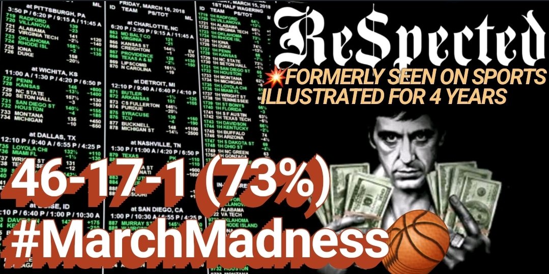 RespectedMoney's tweet photo. We can say #MarchMadness   
has been 🔥 &amp; are thankful 🙏 

We have TWO plays 🔐 in so far from #RespectedMoney💵

1️⃣ on the hardwood🏀 &amp; 1️⃣ on the diamond 💎 

Let's continue to stay disciplined &amp; continue to BUILD those bankrolls!

Best of luck to our FAM‼️😤
#NotATout 💥 https://t.co/2tt7BRWCea