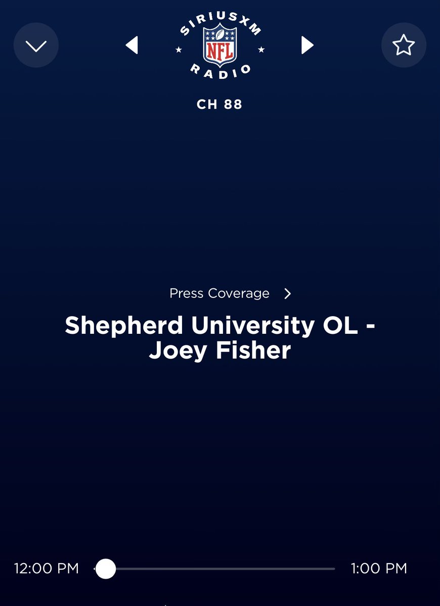 JoeyFisher76's tweet photo. Had a great time on @SIRIUSXM with @viccarucci . Appreciate you guys having me on and giving the time to tell my story and talk some football 🏈. @NFL #NFL #SiriusXM #Football #ShepherdRams #NFLDraft2023 https://t.co/pW2vAS3bKF