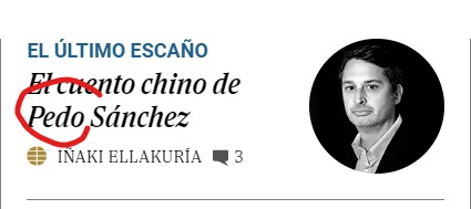 No sé qué es más descorazonador, la errata en sí, o el hecho decque lleve ahí todo el día y nadie les avise.
<a href="/elmundoes/">EL MUNDO</a>