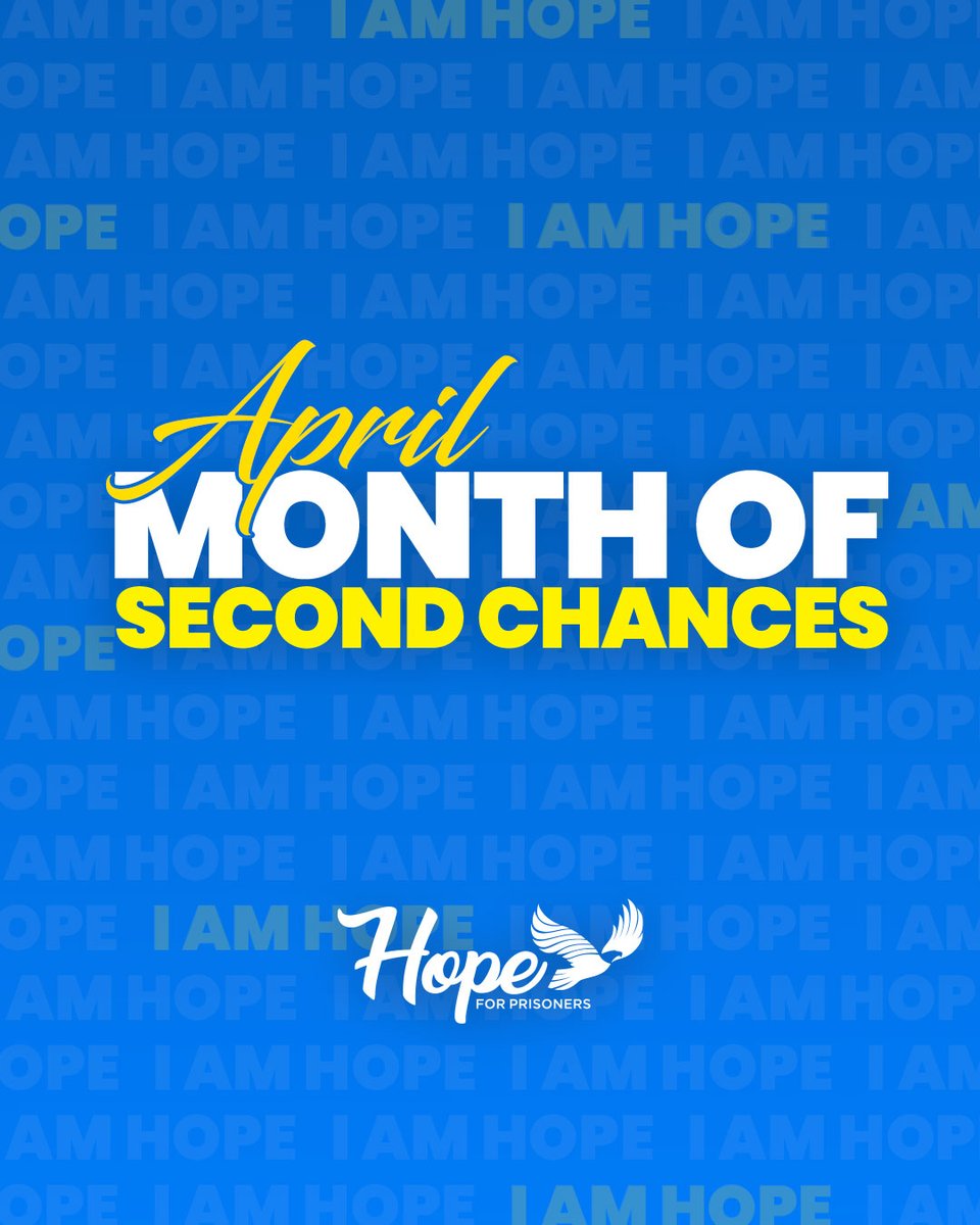 April is The Month of Second Chances! 💙 Our favorite time of year when all month long we celebrate the formally incarcerated men and women who have been released and are now living levels of life they couldn’t dream of. HERE WE GO! 🙌 #monthofsecondchances #iamhope