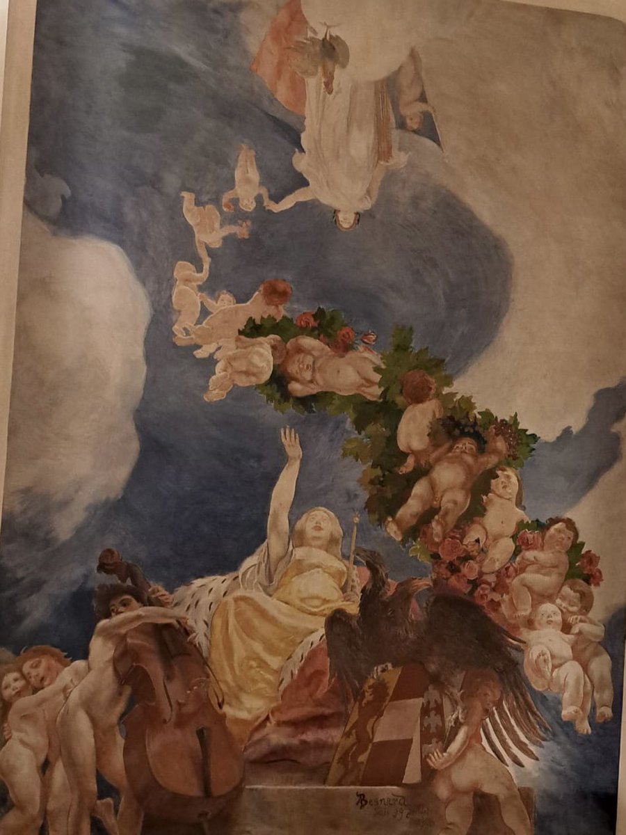 ClaireLegrasB's tweet photo. Quelle belle surprise que la découverte de deux œuvres de mon ancêtre le peintre Albert Besnard, dont une étonnante allégorie de l’Autriche et de la France, dans la magnifique ambassade de France à Vienne, à l’invitation de @GillesPecout! 🙏 https://t.co/XudAvJXo9b